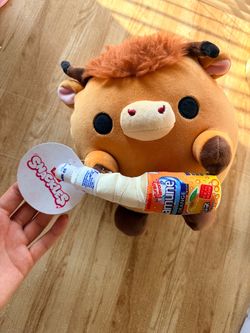 Snackles Bull Plush with Jarritos Bottle