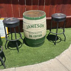 Jameson Caskmates Barrel And 2 Jameson Stools