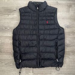Black Polo Puffer Vest 