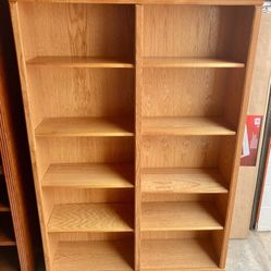 4’ X 6’ Oak Bookcase Storage and Display Shelving 