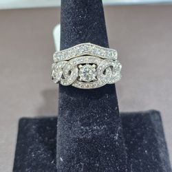 14kt WG Diamond Wedding Set. (C-6) SIZE 6.5. ASK FOR RYAN. #(contact info removed)48