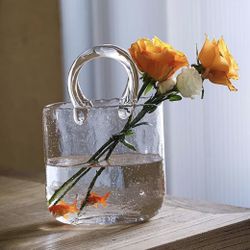 Glass Vase In Purse Design