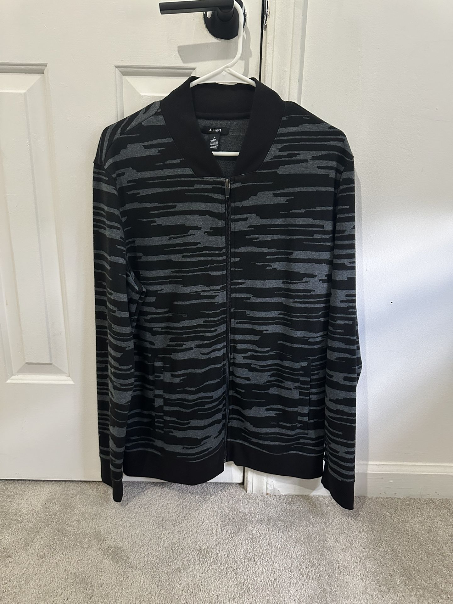 Alfani black and grey camo jacket