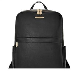 New Black Genuine Leather Laptop Backpack