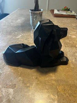 Geometric lion sculpture