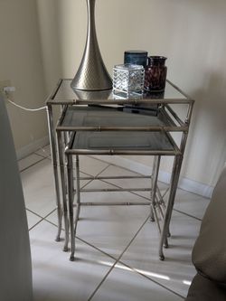 Tables, stacking, set of three