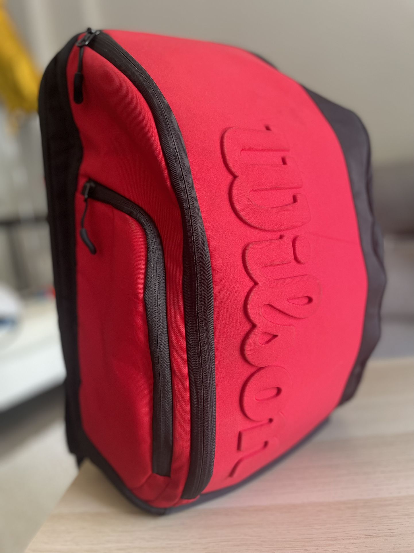 WILSON Clash V2 Super Tour Tennis Backpack - Red/Black, Holds up to 2 Rackets