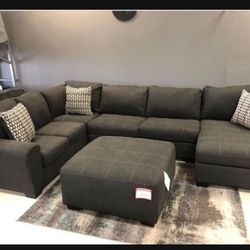 Sorenton Slate Huge Sectional| Brand New| Ottoman Sold Separately 
