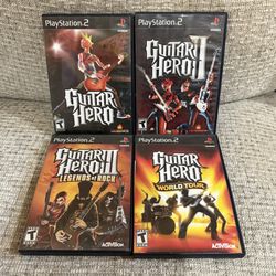 PlayStation 2 - PS2 Guitar Hero Lot 4 Games 