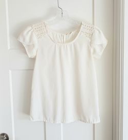 Cream Cap Sleeve Blouse Size XS