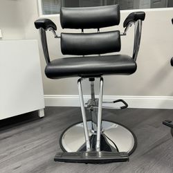 Black Leather Salon Stylist Barber Chrome Chair 