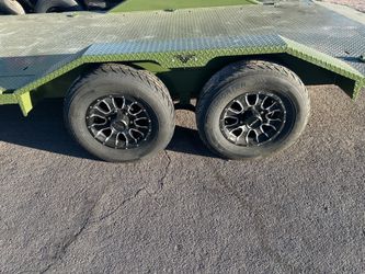 New aluminum wheels with tires trailer