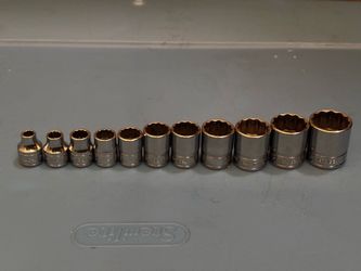 Snap-on Tools 11 pc 3/8" Drive 12-Point SAE Flank Drive® Shallow Socket Set (1/4, 5/16, 3/8-7/8")
