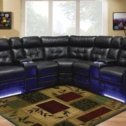 Power Motion sectionals with led lights display