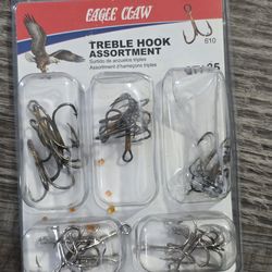 Eagle Claw Treble Hook Assortment (25-Piece Kit) New in Pack