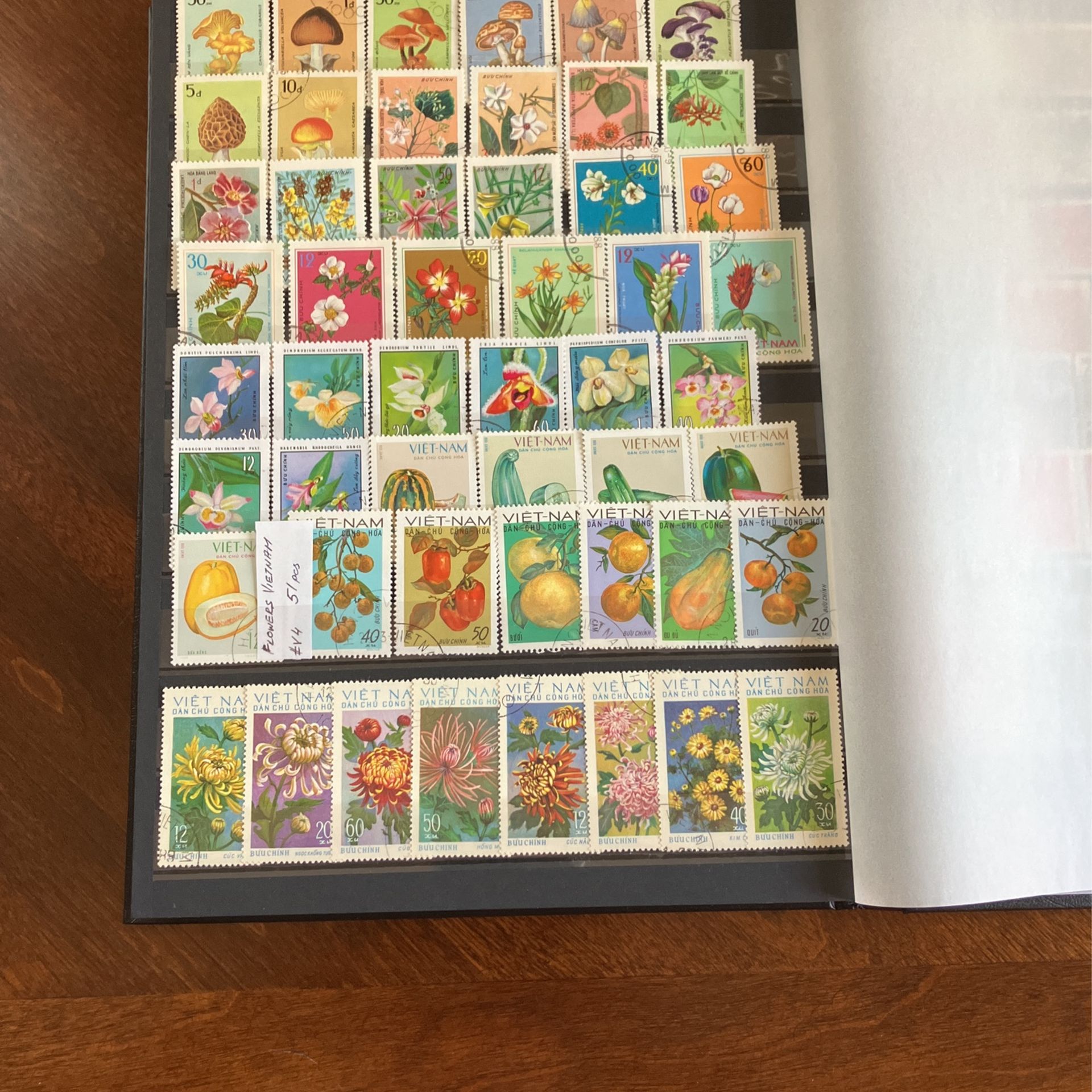 Flowers Postage Stamps,Flora Stamps,Vietnam Stamps,Worldwide Stamps