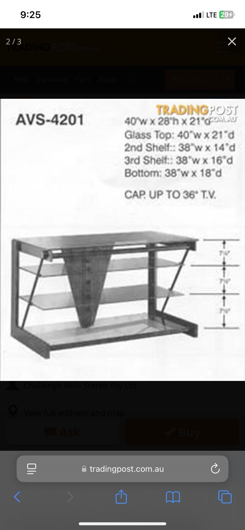Bell'O TV and AV Components Rack