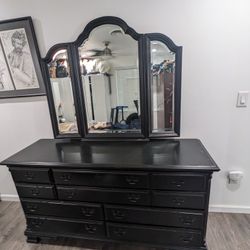 Sumter Cabinet Co. Solid Wood Dresser and Mirror - Black