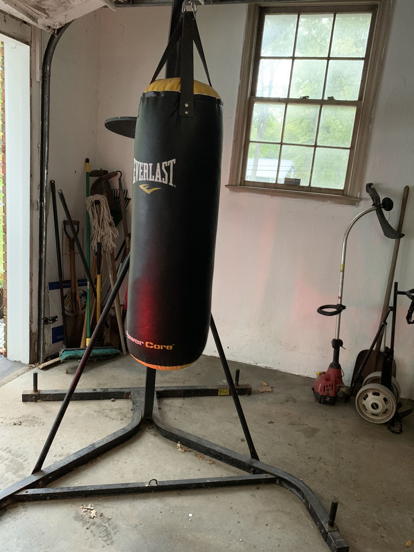 Everlast Heavy Bag + Stand With Speed Bag