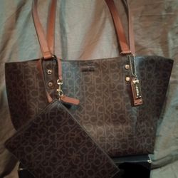 Calvin Klein Monogram Purse With Wristlet