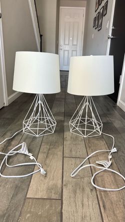 Table Lamps. White .