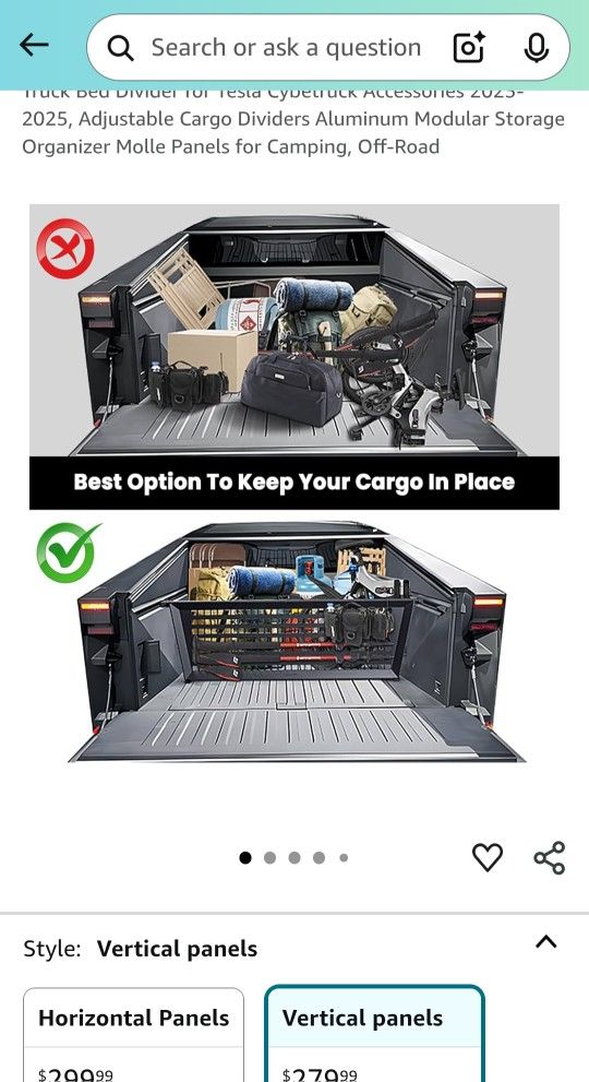 New Tesla Cyber Truck Molle Bed Divider