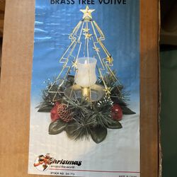 VINTAGE BRASS TREE VOTIVE, FROM" CHRISTMAS AROUND THE WORLD