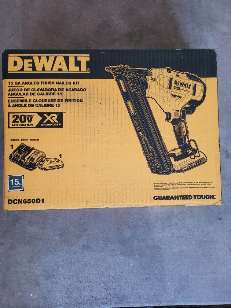 Dewalt 20v 15g Finish Nailer Kit $280 Firm