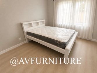White Full Bed and Mattress