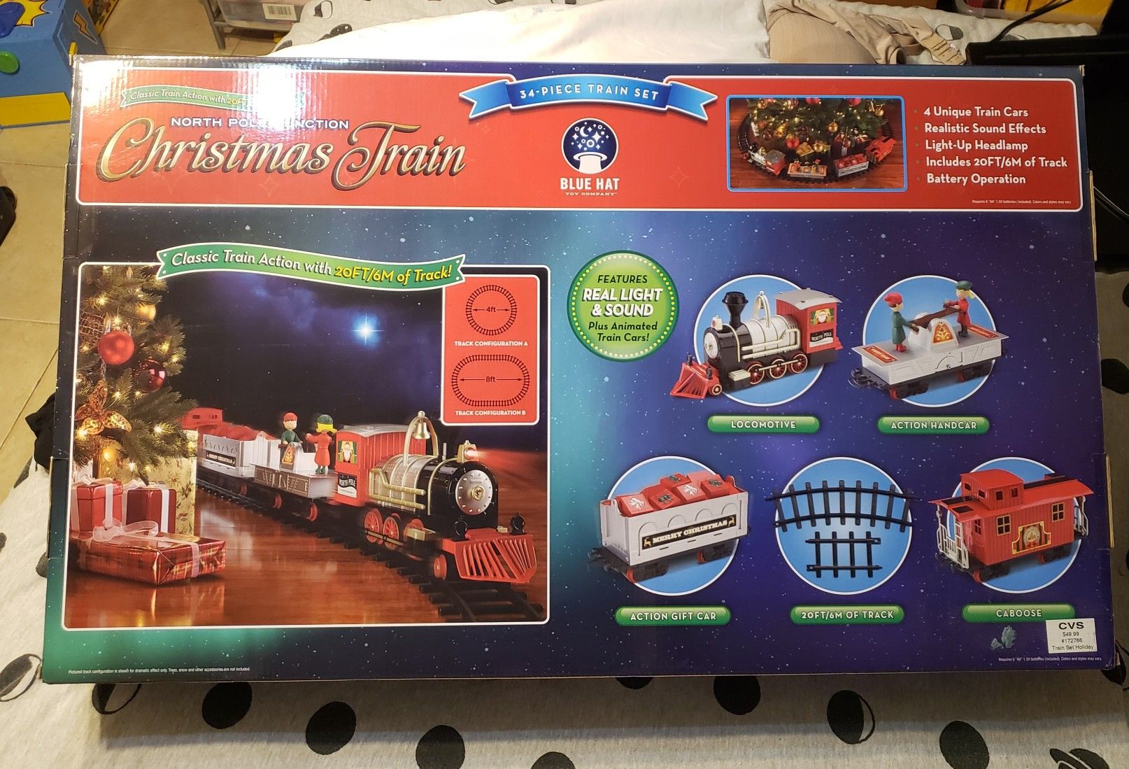 Blue hat toy sales company train set