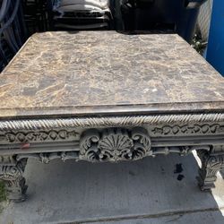 MARBLE COFFEE TABLE AND END TABLE