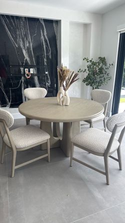 Moreno stone dining room table + chairs
