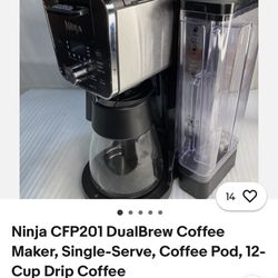 Ninja CFP201 DualBrew Coffee Maker, Single-Serve, Coffee Pod, 12-Cup Drip Coffee
