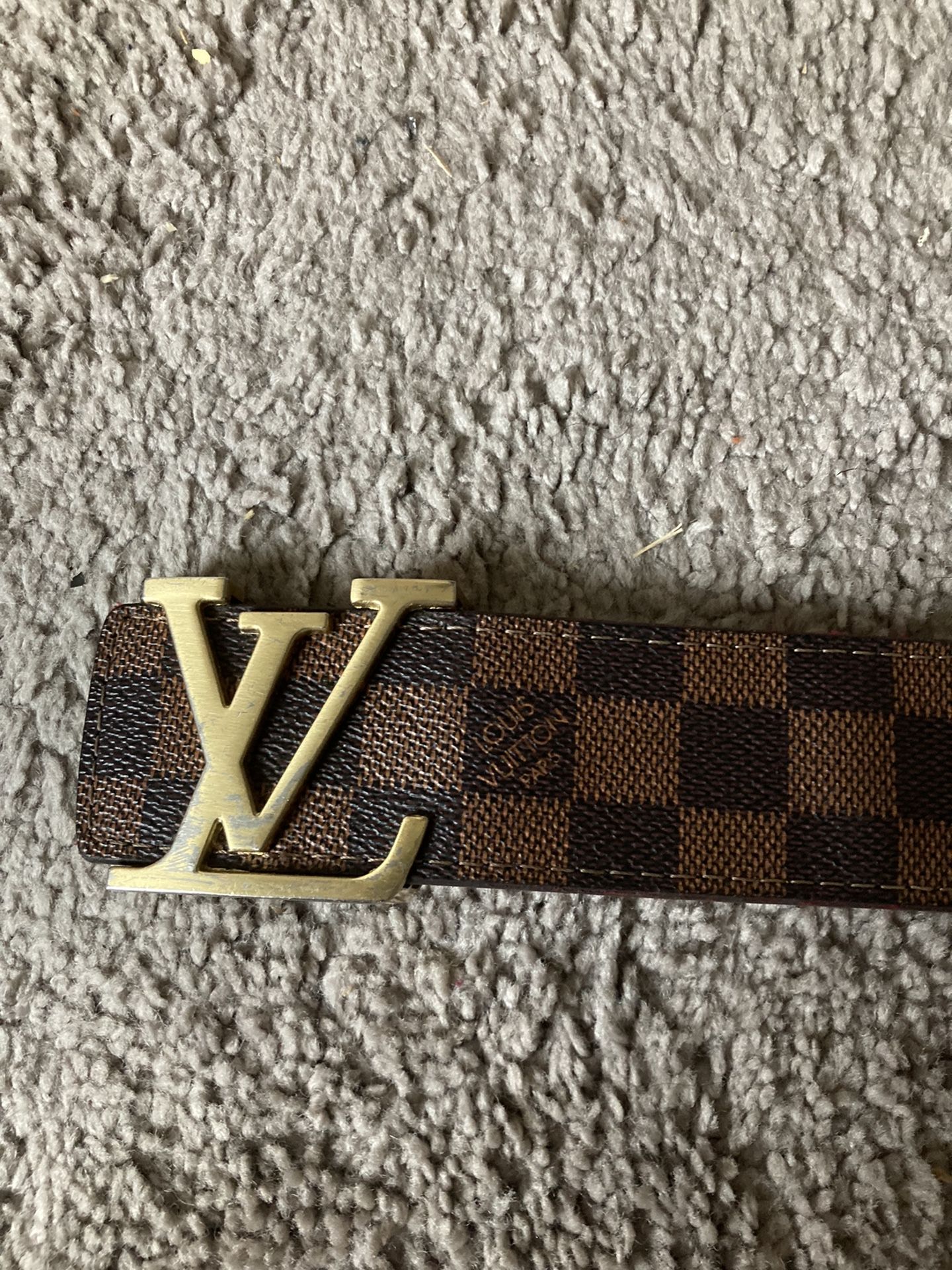 Authentic rare Louis Vuitton LV logo buckle belt made in Paris