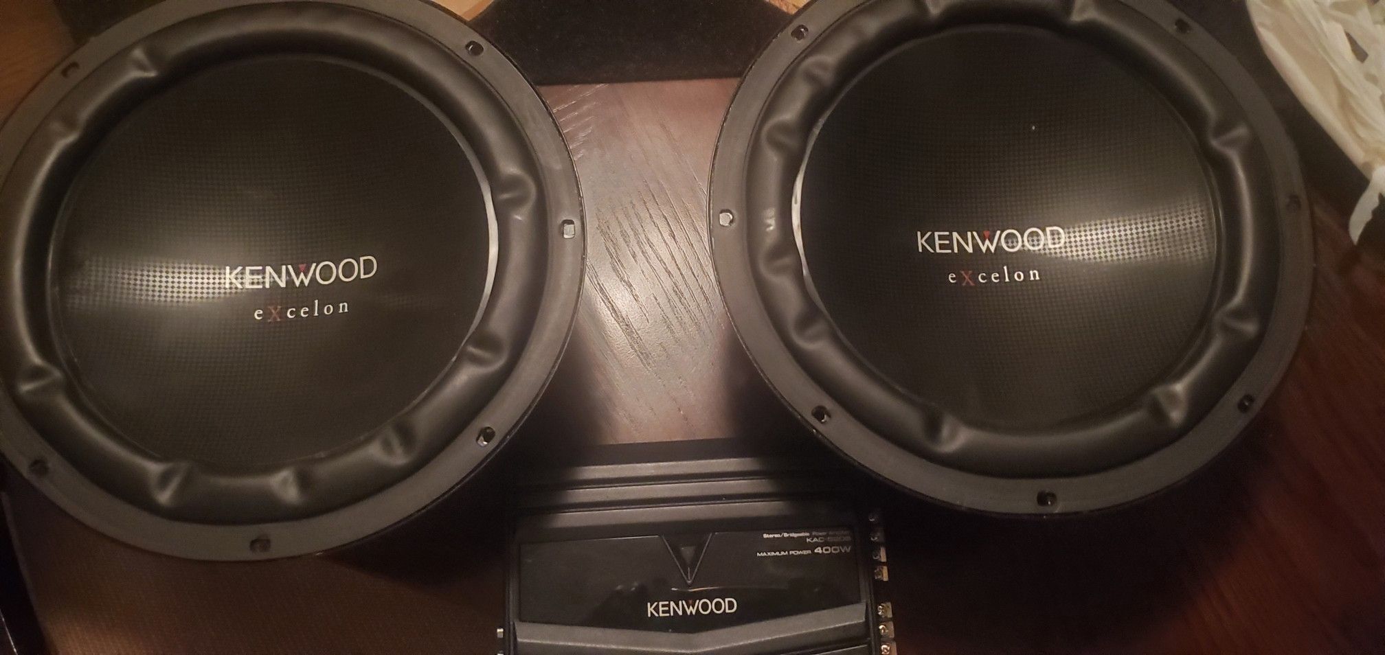 Kenwood 400 watt amp AND Kenwood Excelon 12" Subwoofers (2)