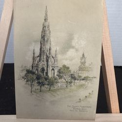 Vintage Edinburgh The Scott Monument From The Gardens Andrew Allan Postcard M&L