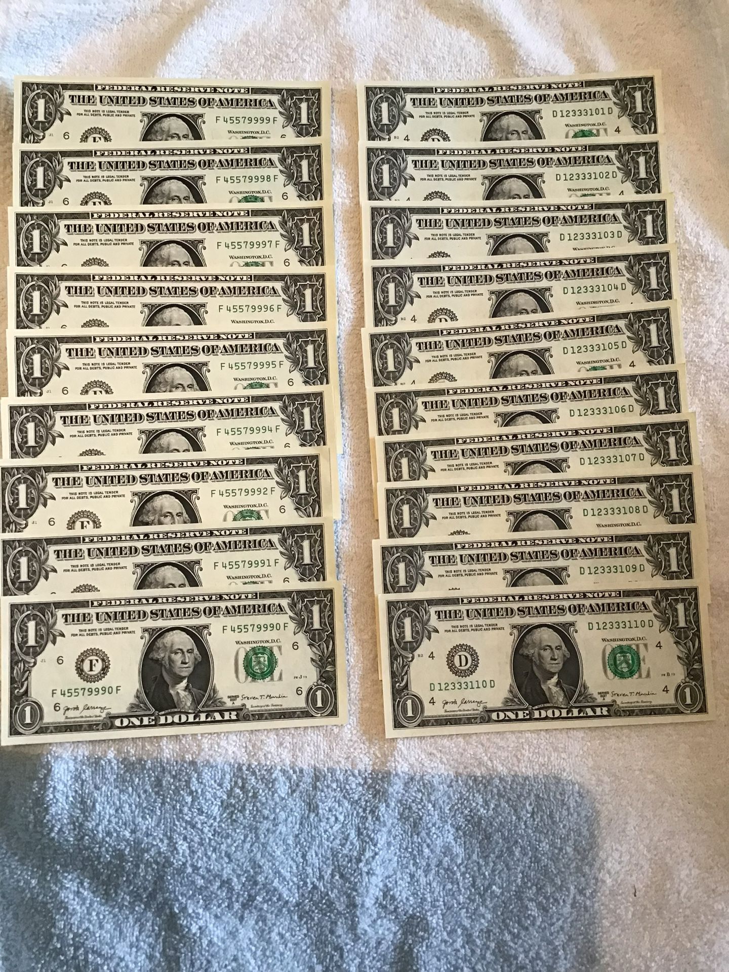 Three straight F&D brand 9s And3s