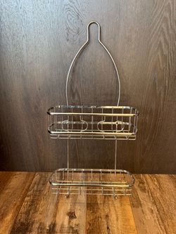 Chrome Metal Over-the-Door Shower Caddy