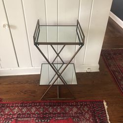 Brass Mirrored Mini Bar Or End Table 