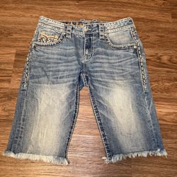 Mens-32 Rock Revival Long Jorts