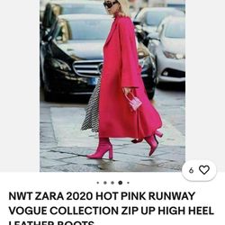 Zara leather Pink boots 