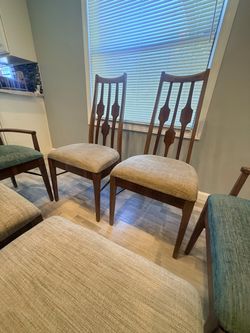 Refinish mid century walnut dining chairs