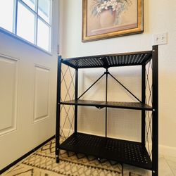 3 Tier Foldable Shelf With Wheels 