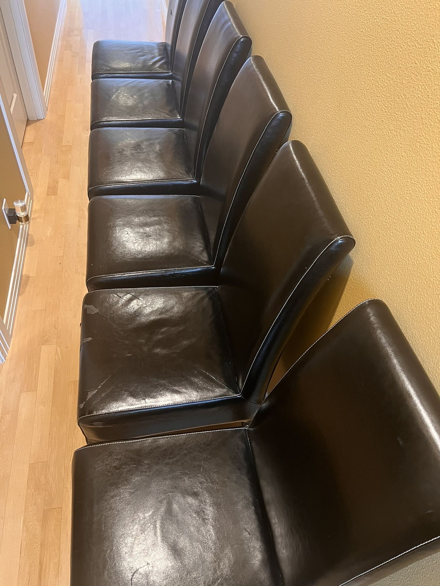 Black Leather High Back dining Chairs USED $20 ea. Chair