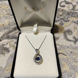 Kay Jewelers Silver Sapphire Necklace