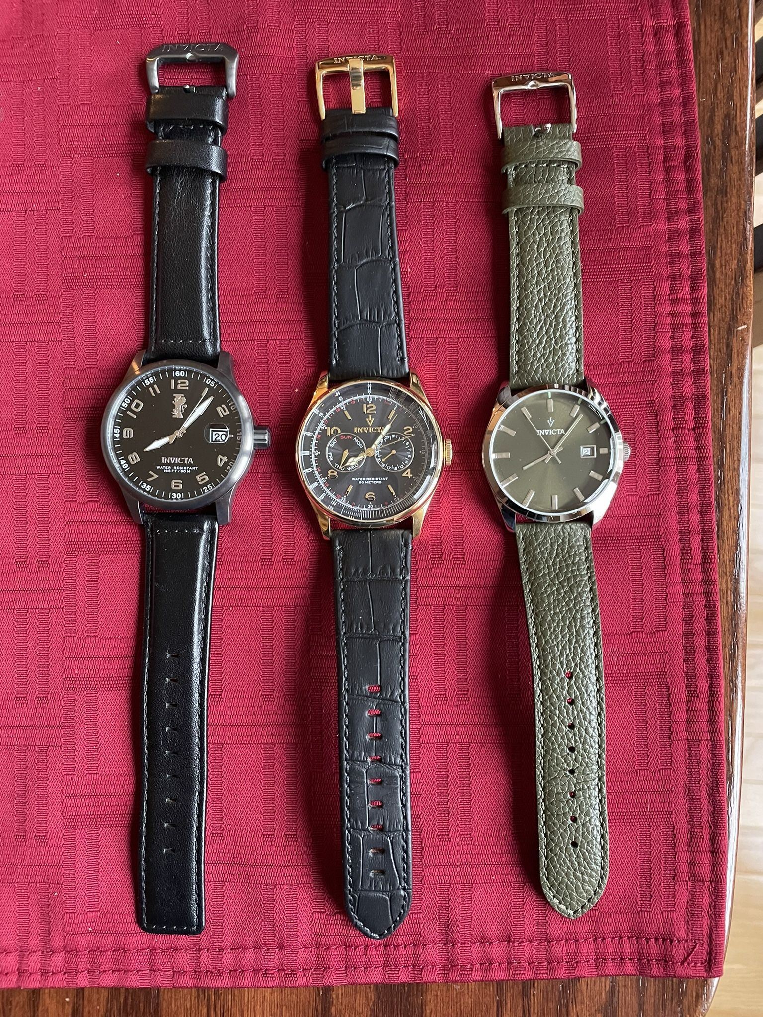 New - Invicta Watches, Three (3), Never Worn, Just Stored, New Batteries A Couple Months Ago…INVICTA