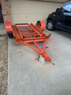 Orange Steel Utility Trailer Frame
