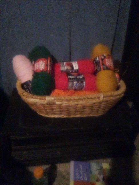 Basket Of Different Colors Of Yarn ! Brand New ...