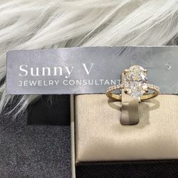 3.02Ctw Oval Diamond Ring 💍 14k Yellow Gold Engagement and Bridal Ring