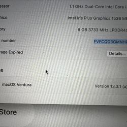 Mac Book Air 2020 13.3  inch